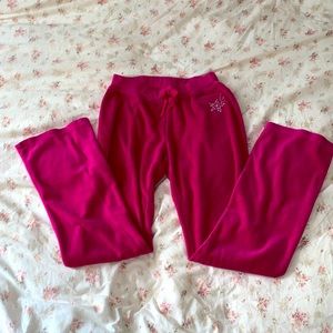 pink bootcut velour sweatpants / track pants